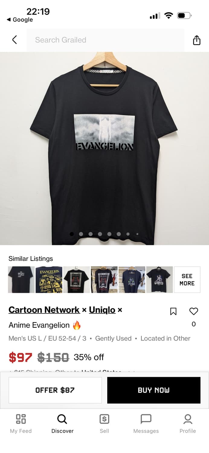 UT EVANGELION 아플리케 그래픽 티셔츠 상품이미지2
