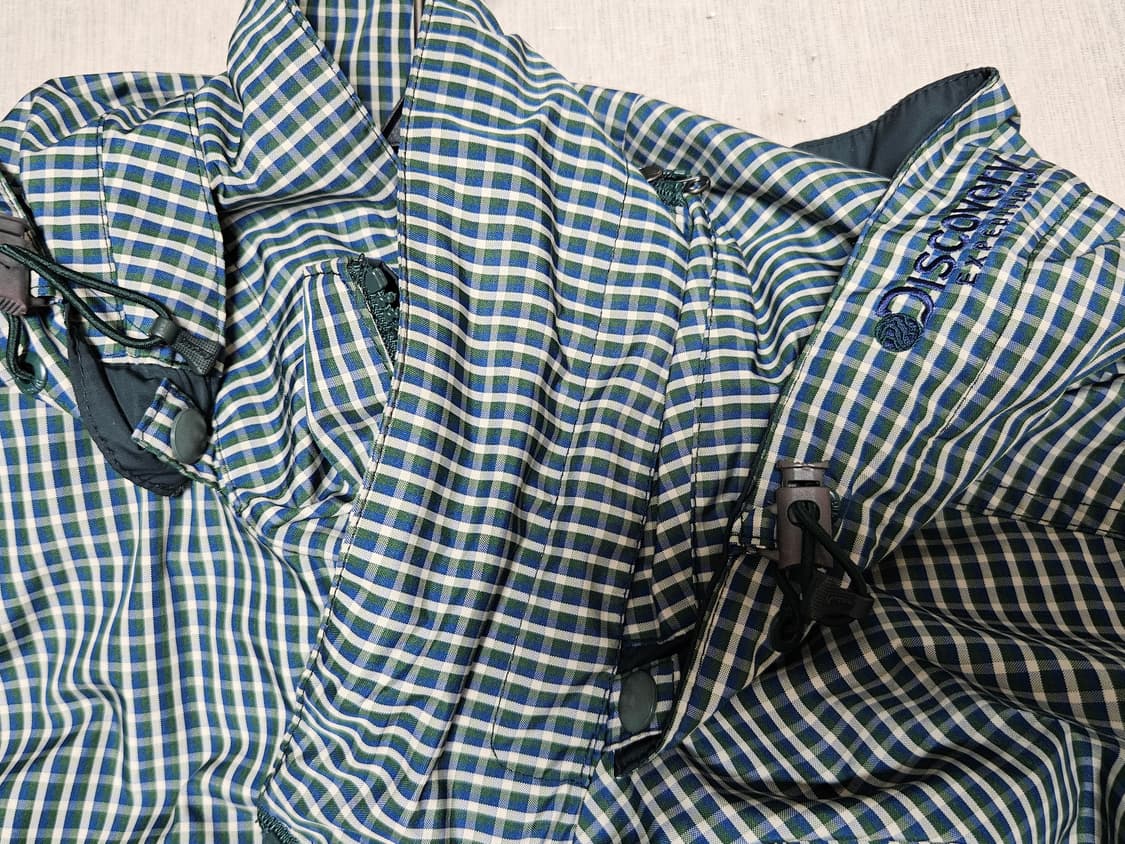 디스커버리 체크 후드 바람막이 그린/윈드브레이커 상품이미지3