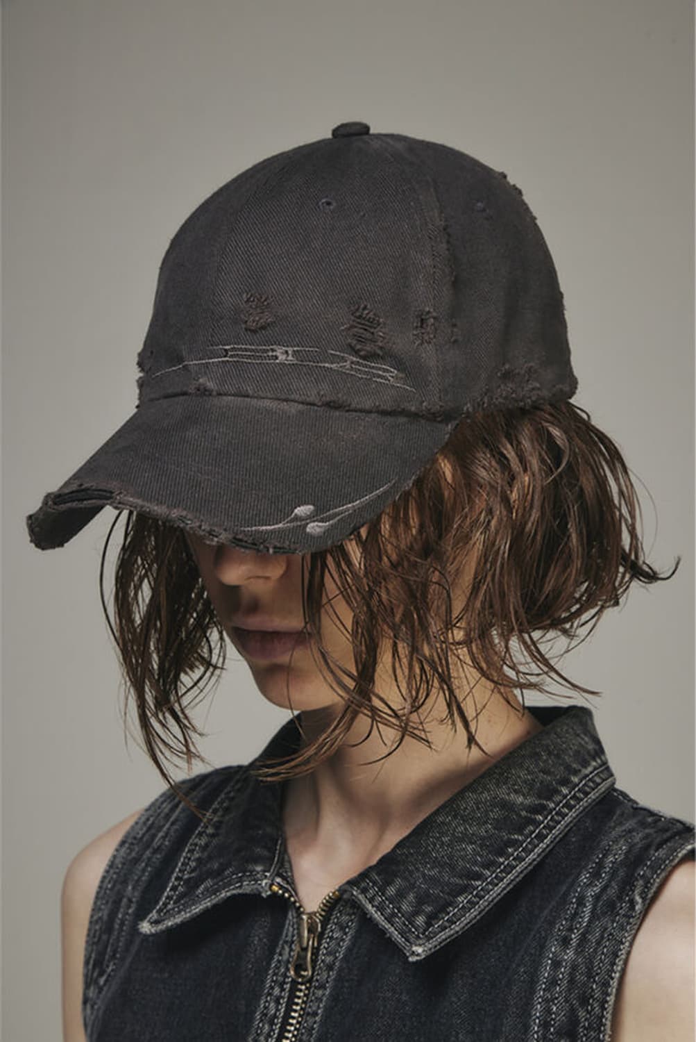 (새상품)BLR 데님 캡 그레이 상품이미지3