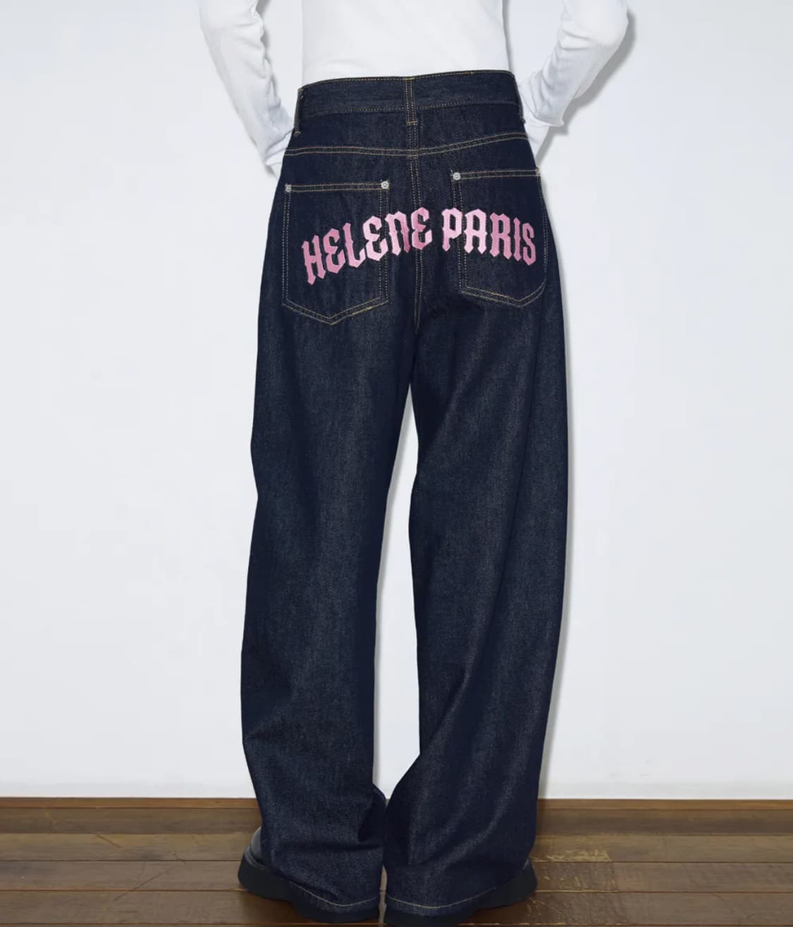 헬레네파리스 니들 포인트 와이드 데님 팬츠 상품이미지1