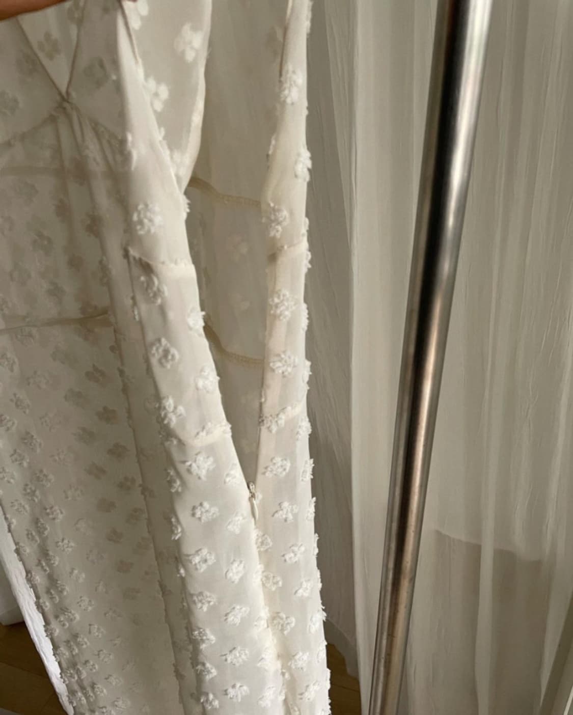 브리드 콤보 플라워 원피스 아이보리/블랙 상품이미지6