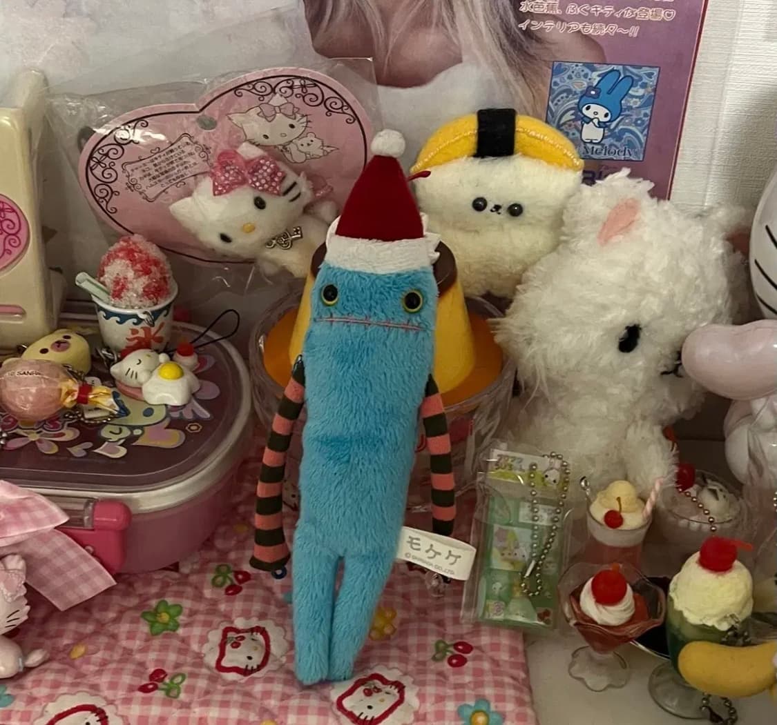 산타 모케케 일본 한정판 마스코트 인형 스트랩 키링 갸루 빈티지 상품이미지1