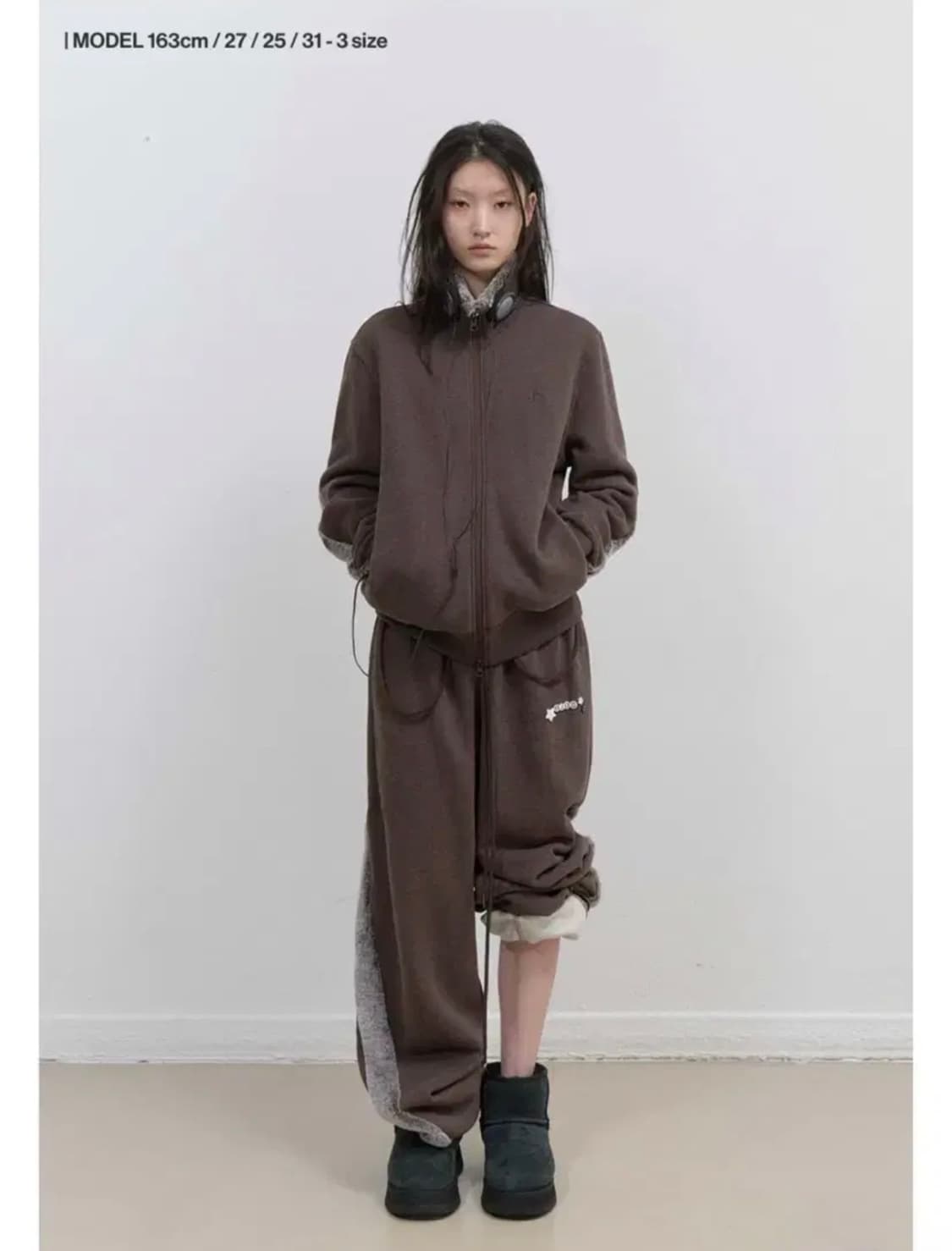 오호스 ojos fur trim jersey zip-up 퍼 져지 집업 상품이미지1