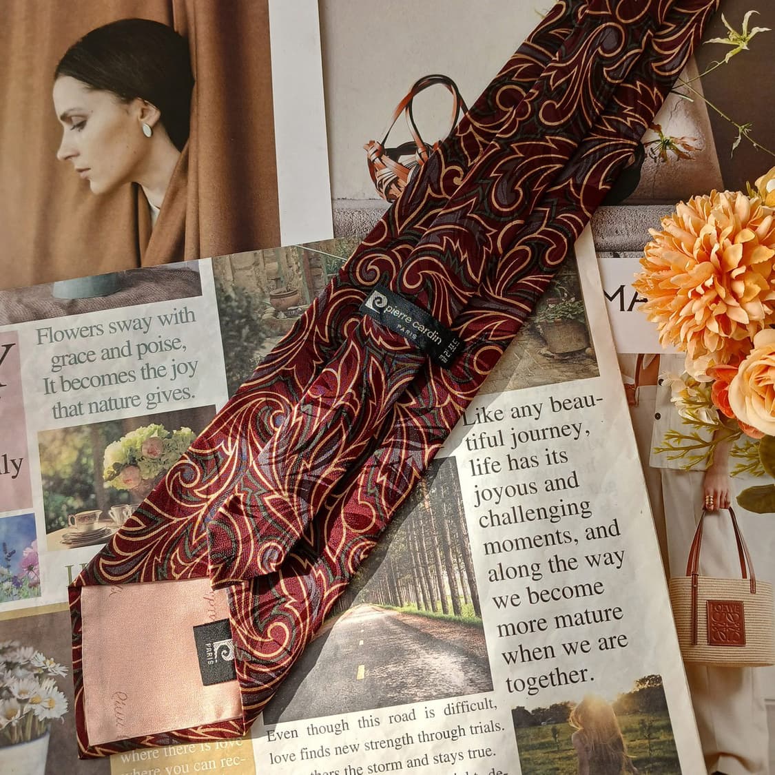 피에르가르뎅 실크 브라운 페이즐리 넥타이 9.7cm A+등급 A19590 상품이미지6