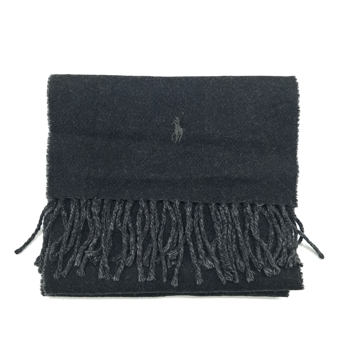 MX215 폴로 랄프로렌 차콜블랙 그레이 램스울 양면 목도리 머플러 상품이미지8