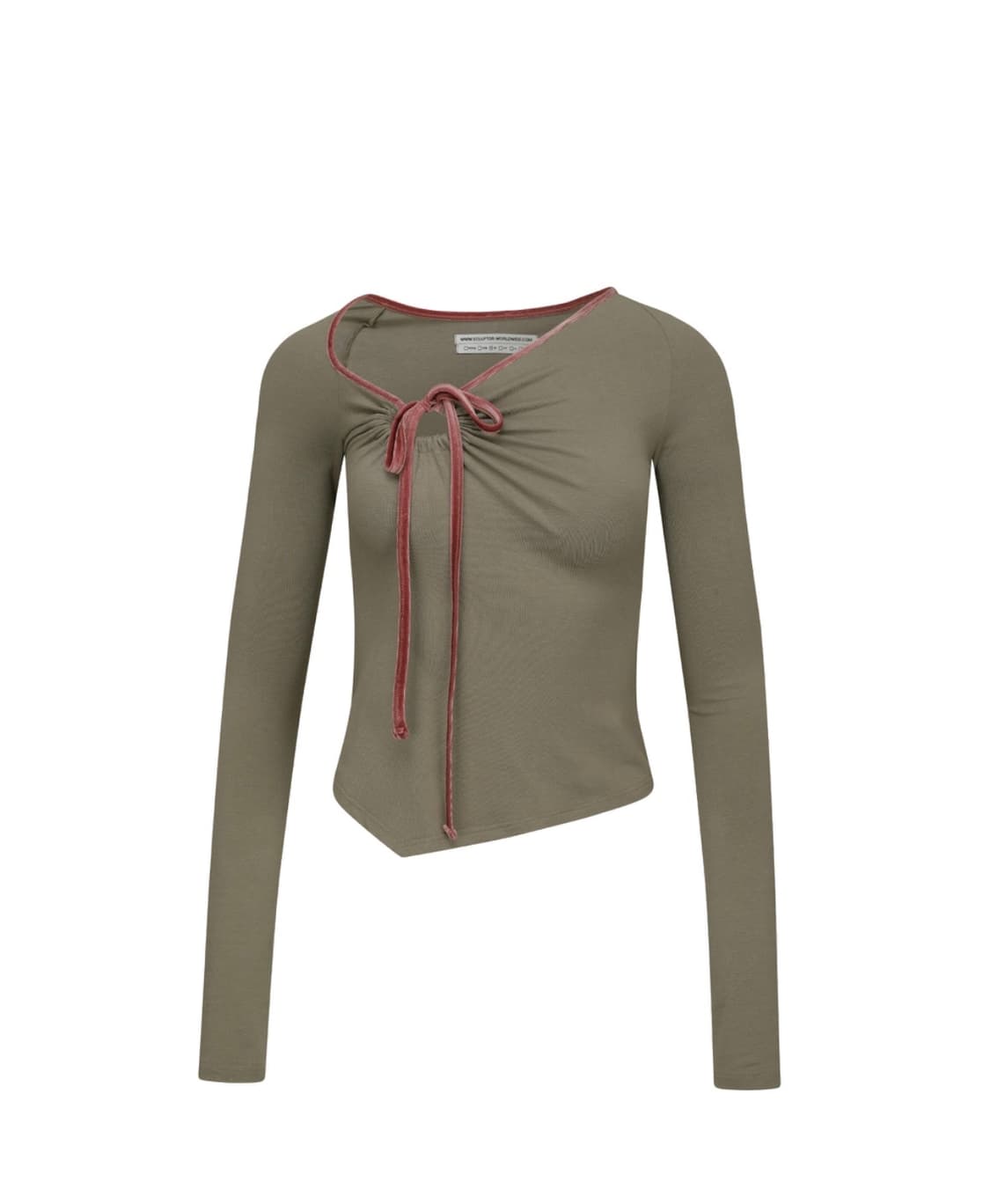 스컬프터 리본 벨벳 Zen Velvet Trimming Top Taupe 상품이미지2