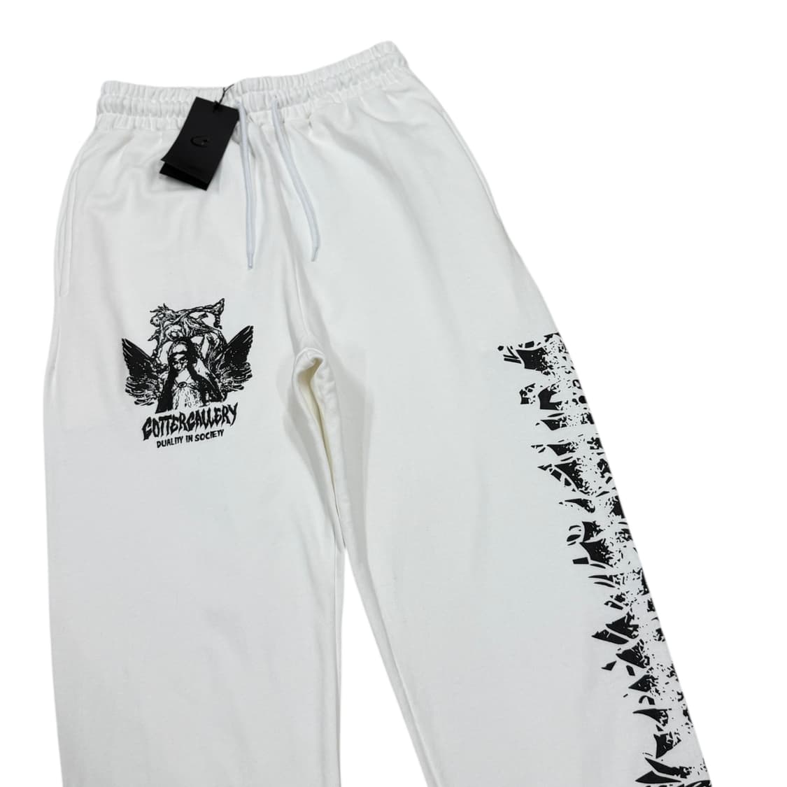 가터갤러리 프린팅 화이트 스트링 스웨트 팬츠 바지 M 상품이미지2