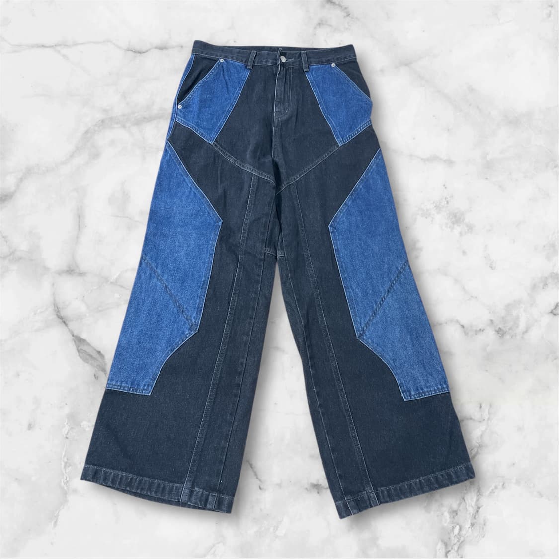 빈티지 - 믹스매치 와이드 데님팬츠 상품이미지2