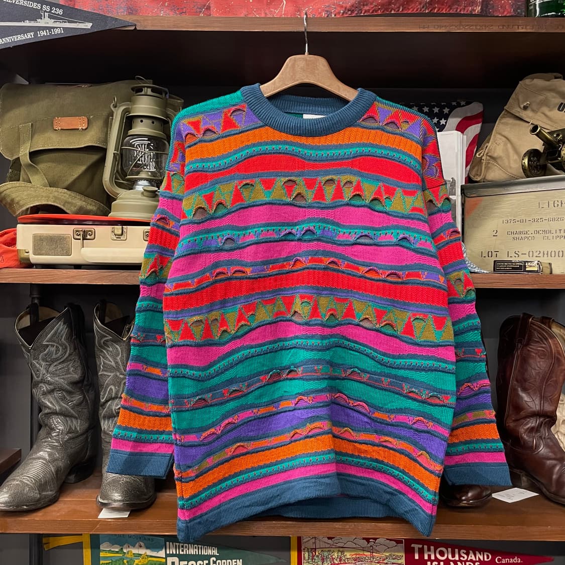 빈티지 케이블 3D 쿠지 스타일 울 니트 스웨터 상품이미지1