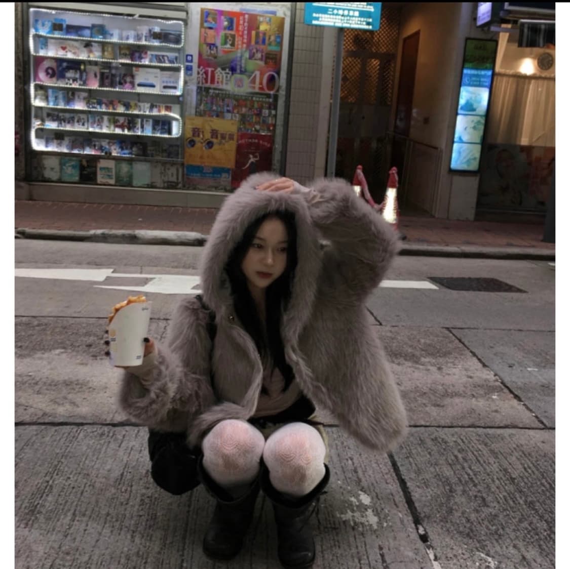 하몽 후드 퍼자켓 새상품 상품이미지2