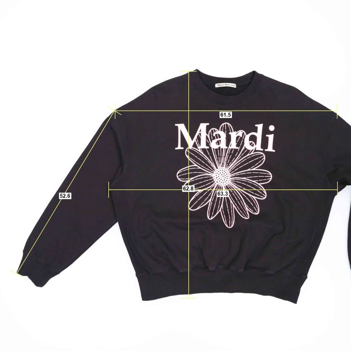 [F] 마르디 메크르디 오버핏 빅프린팅 맨투맨 스웻셔츠 블랙 3803 상품이미지8