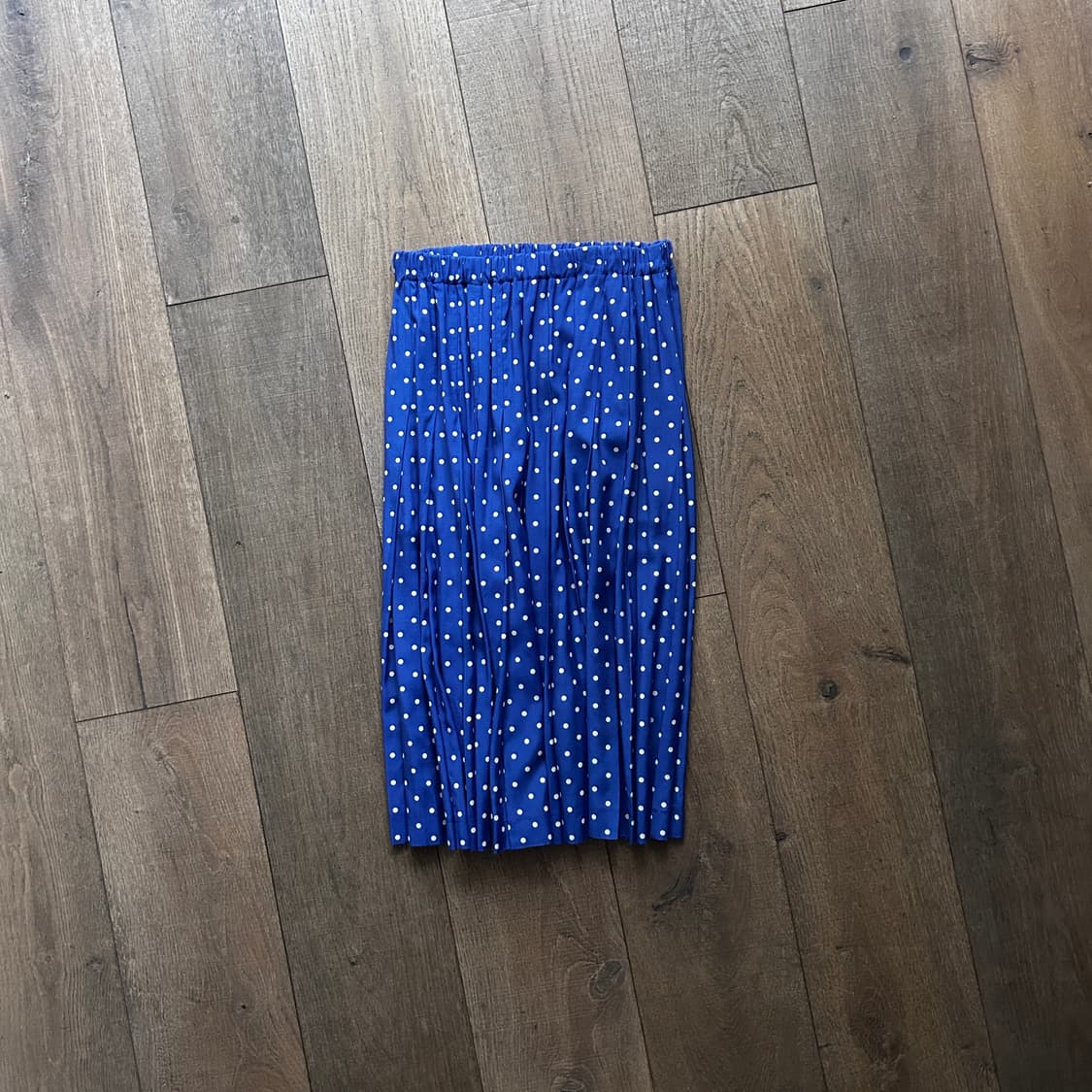 Blue Dot Pleats Skirt 상품이미지1