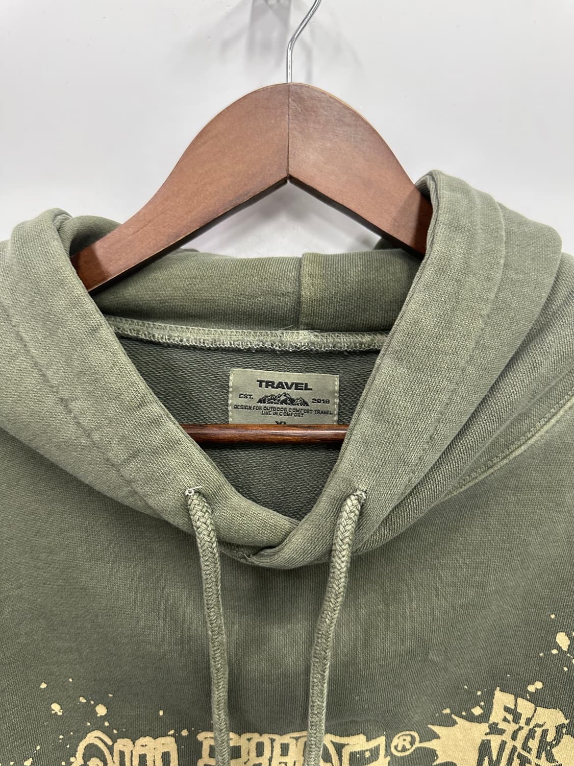 트래블 피그먼트 카키 후드티  상품이미지2