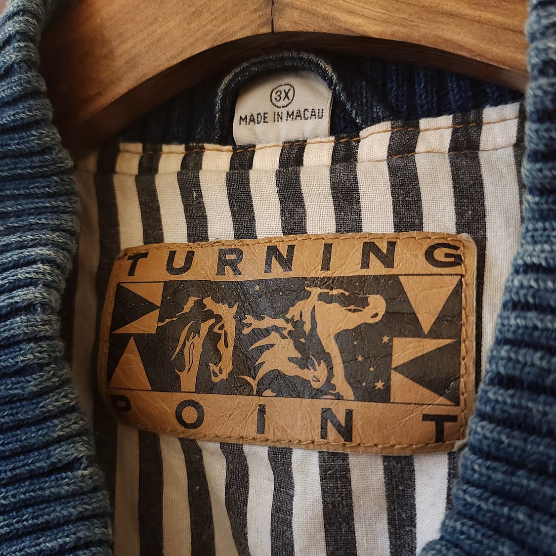 90s 빈티지 데님 바시티 자켓 컨트리 체크 패치워크 빅사이즈 3XL 상품이미지6