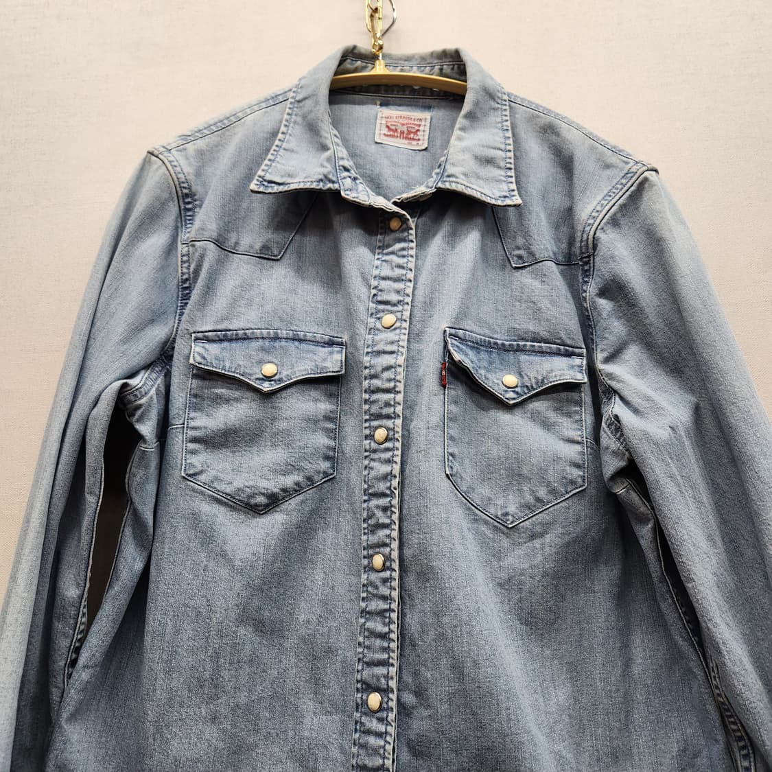 리바이스 웨스턴 워싱 데님 셔츠 M(M) 상품이미지2