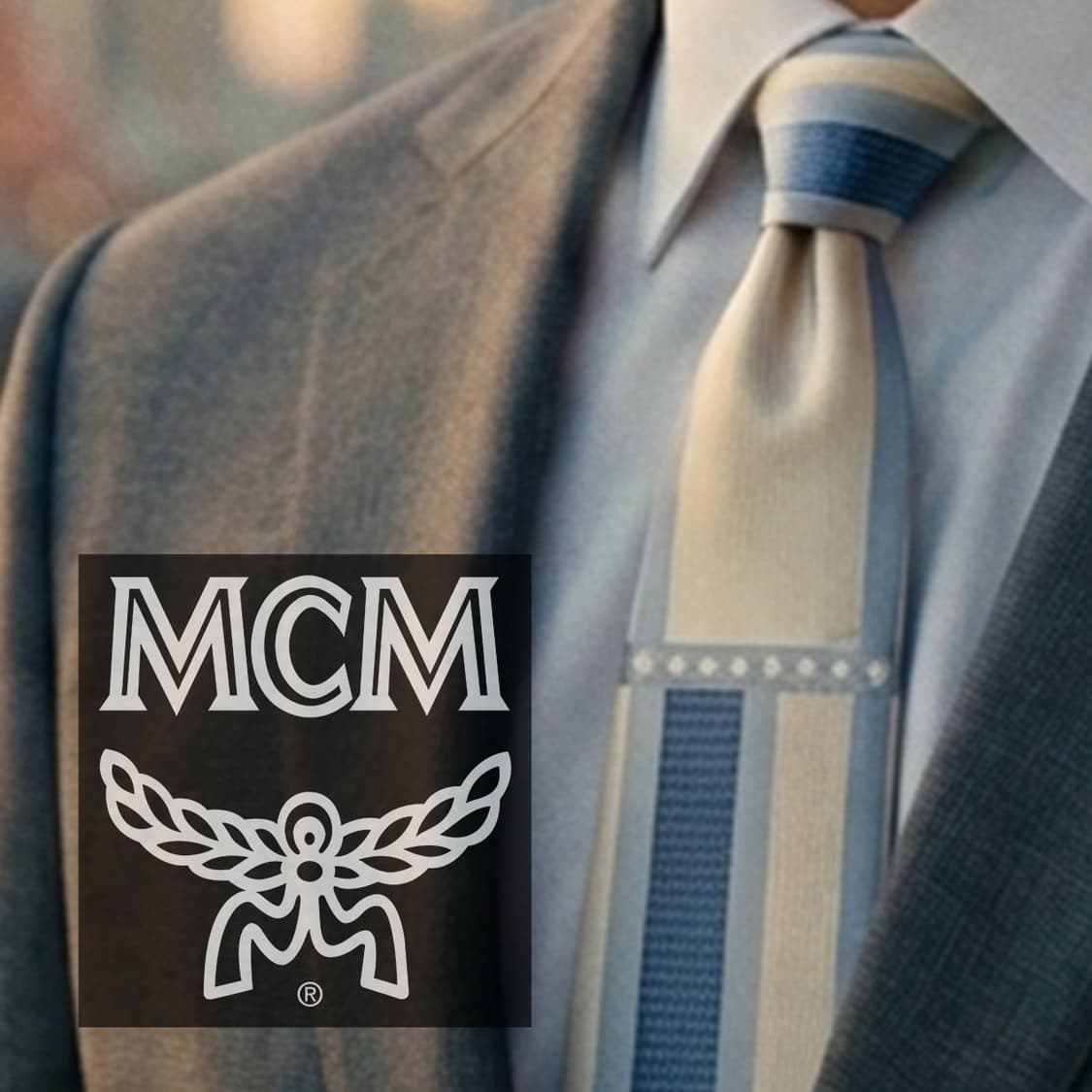 엠씨엠 실크 화이트 스트라이프 넥타이 9.4cm A+등급 K2005 상품이미지1