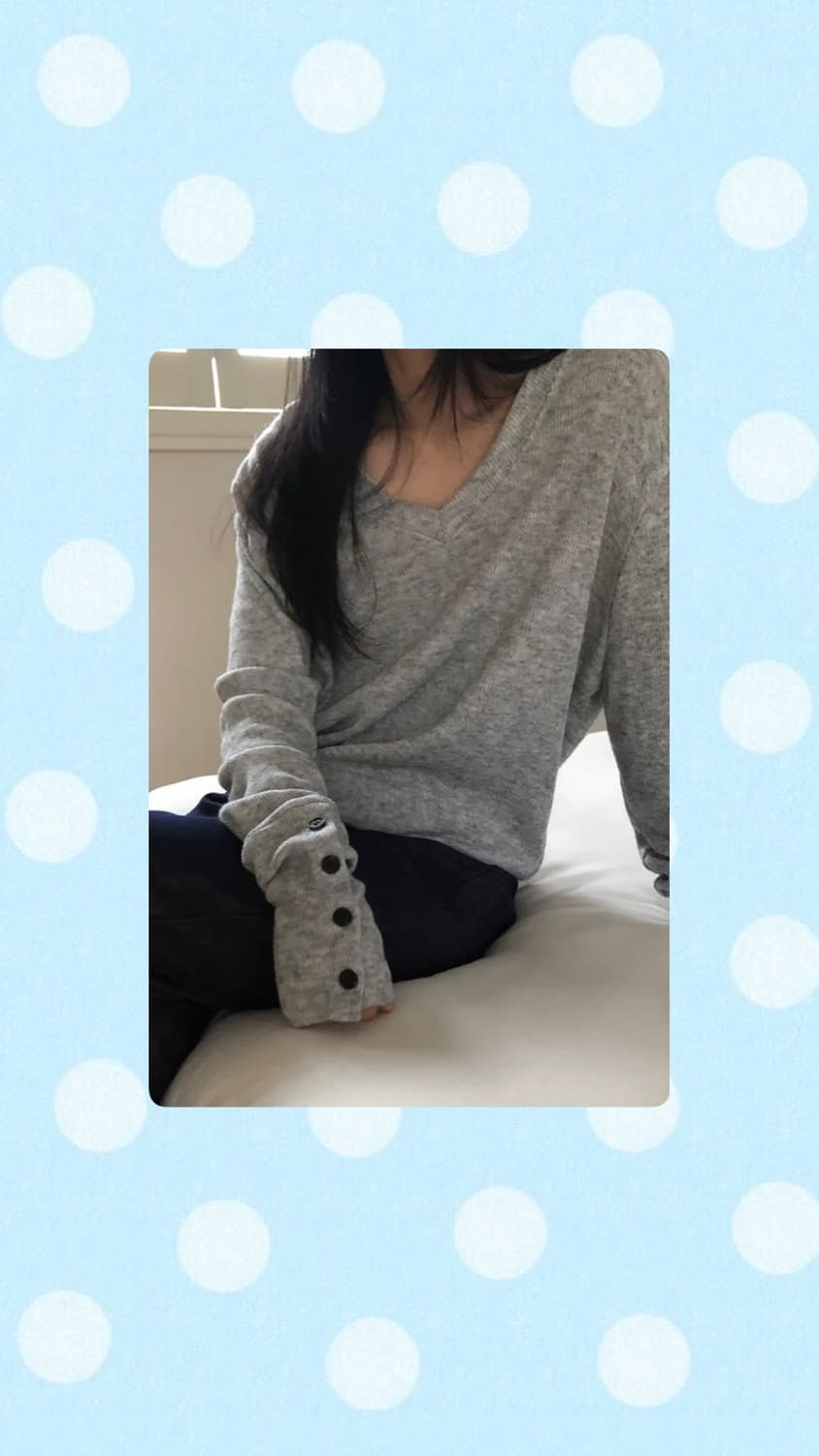 빈즈 브이넥 니트 긴소매 상품이미지1