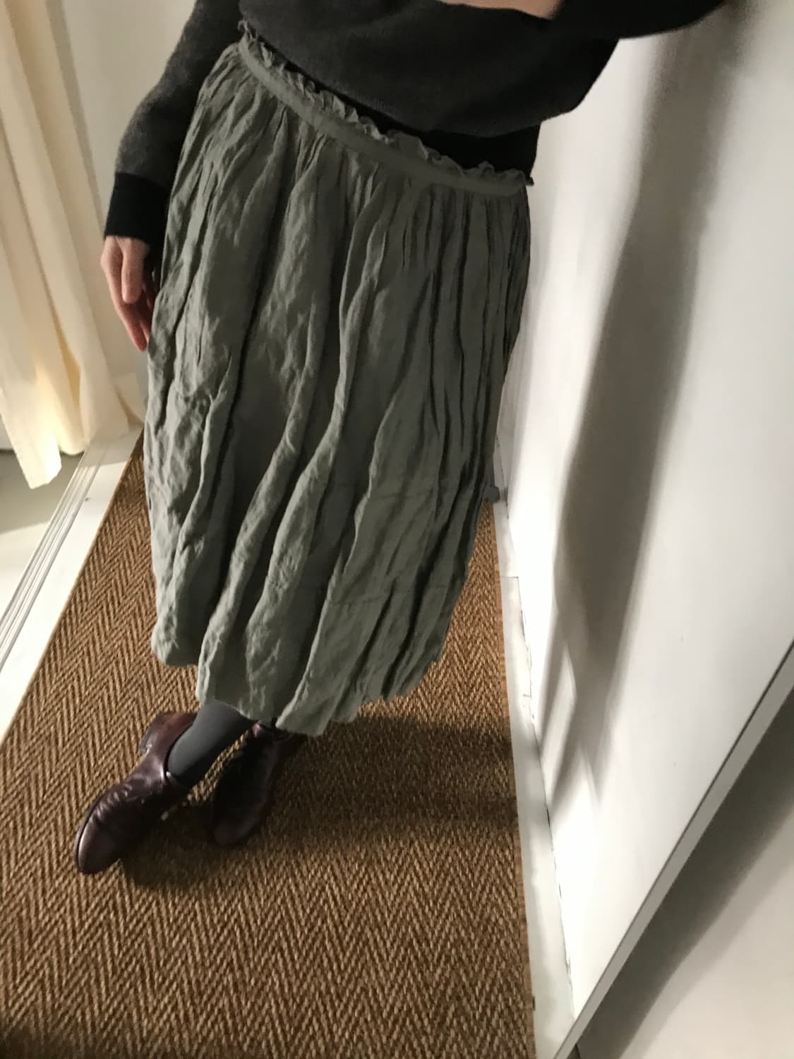 silk wrinkled skirt 상품이미지2