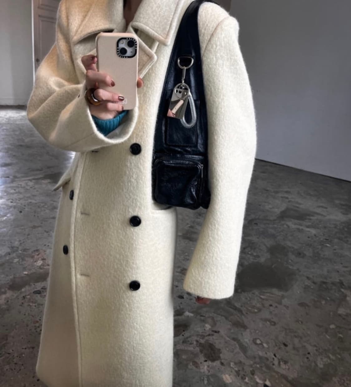 런던플랏 25fw 바닐라 오버사이즈 코트 네이비 (정가36만) 상품이미지2