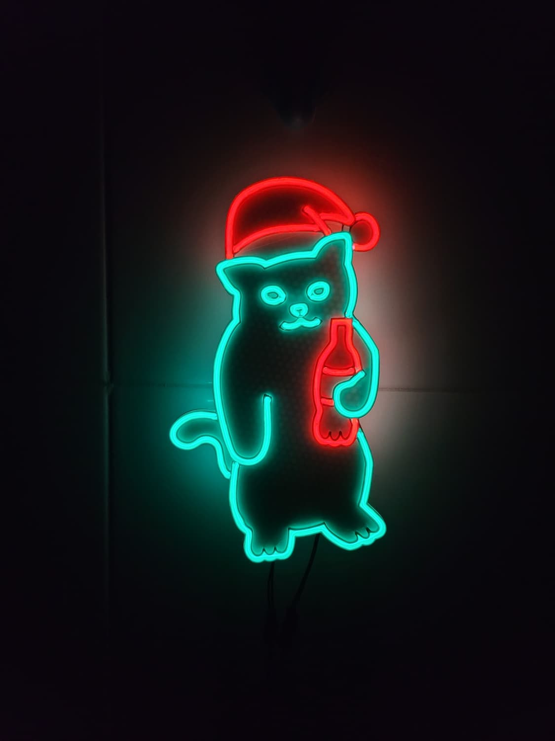 네온사인 고양이 산타 크리스마스 무드등 led 램프 조명 상품이미지2