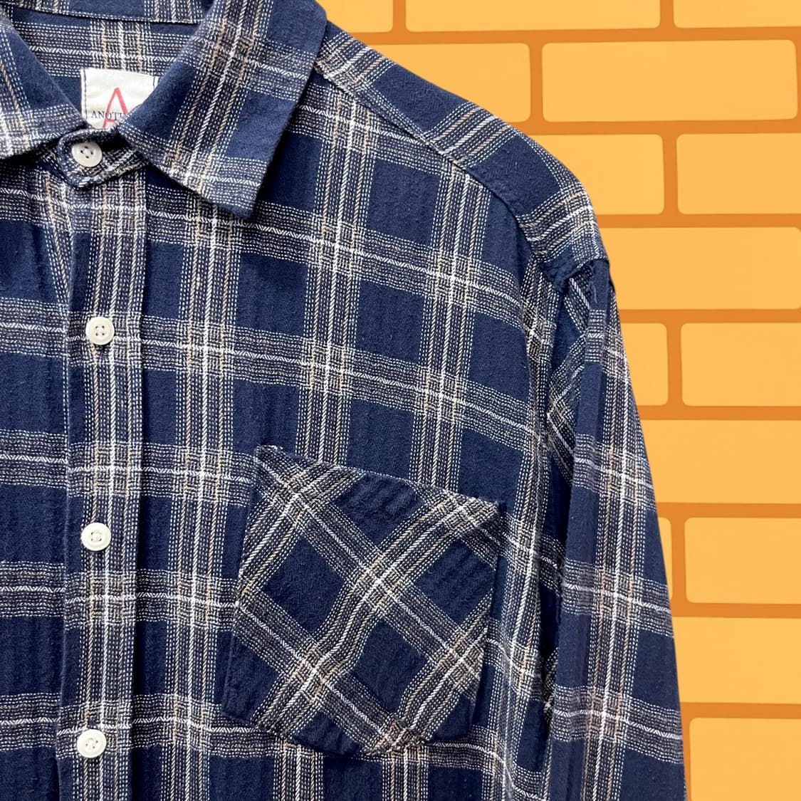 빈티지 소프트 코튼 체크 셔츠 (L) 상품이미지3