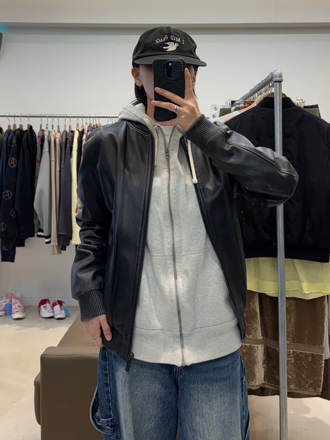 캘빈클라인 레더 봄버자켓 상품이미지5