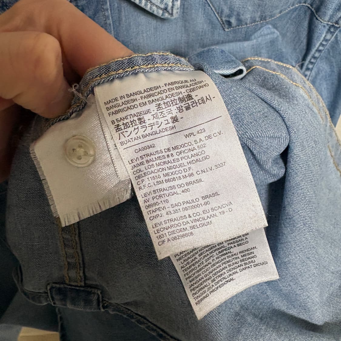 리바이스 데님 웨스턴 셔츠 / 연청, L 상품이미지8