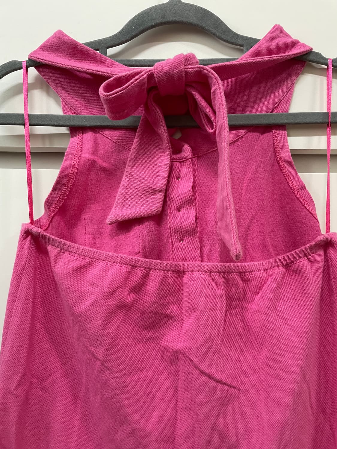 폴햄 핫핑크 홀터넥 백리스 폴로 원피스 상품이미지6