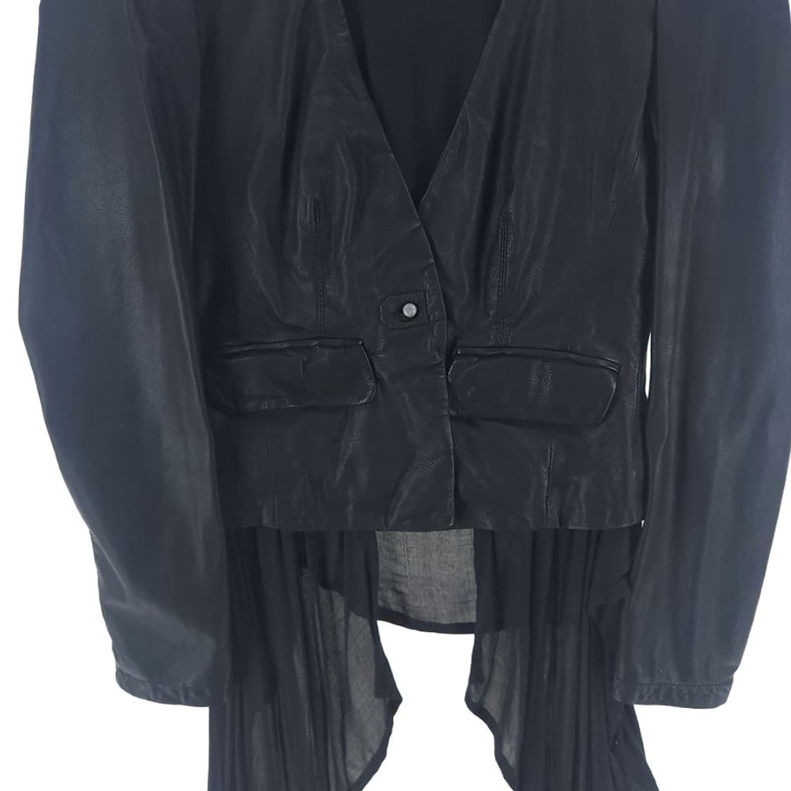 [여6]올세인츠 블랙 레이어드 가죽 자켓[Y64-005] 상품이미지3