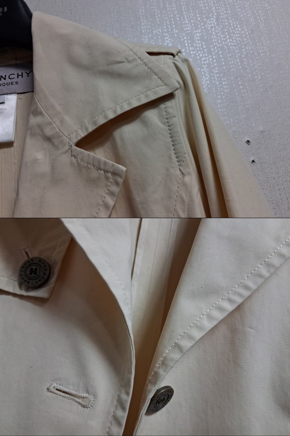 일본구제 GIVENCHY 아이보리 트렌치코트 홑겹 춘추 40 66사이즈
 상품이미지5