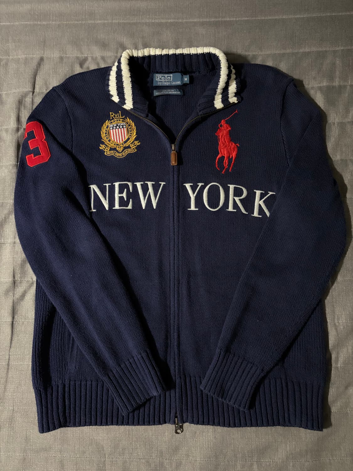 정품)폴로 빅포니 치프키프 뉴욕 니트 집업 상품이미지1