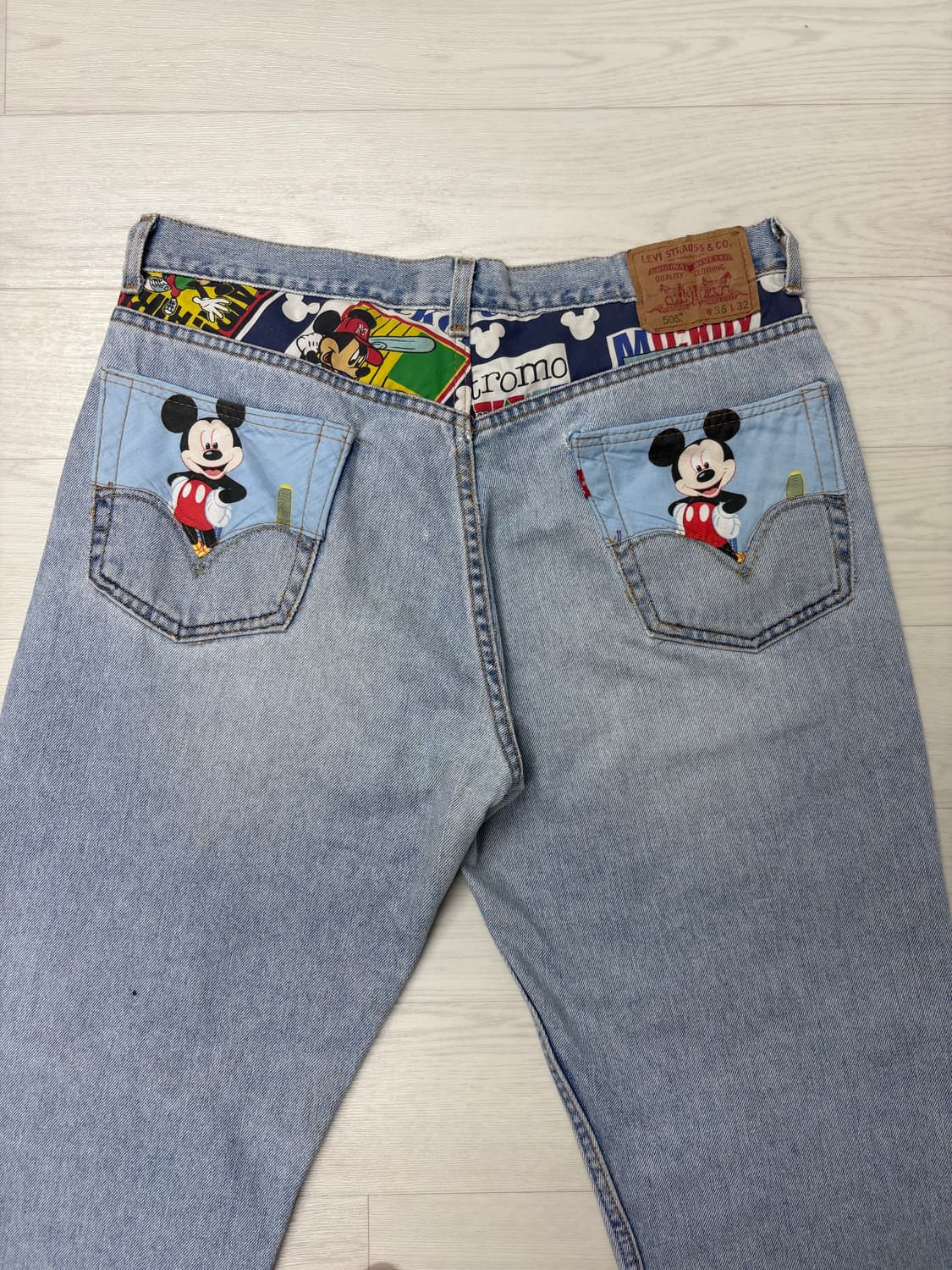 리바이스 505 미키마우스 커스텀 팬츠 상품이미지1
