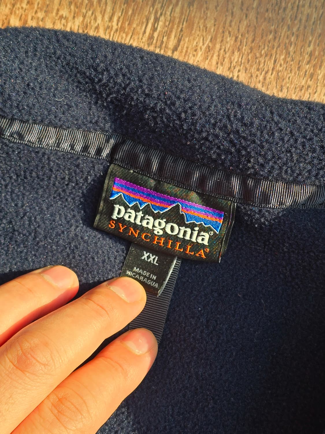 빈티지 파타고니아 신칠라 스냅티 투톤 레드 네이비 XXL 라이트웨이트 상품이미지3