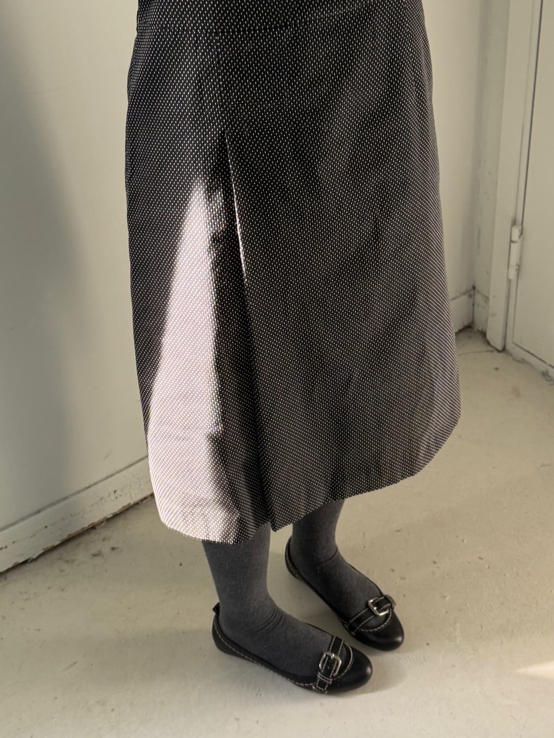 일본빈티지 보트넥 잔도트 반팔 원피스 상품이미지3