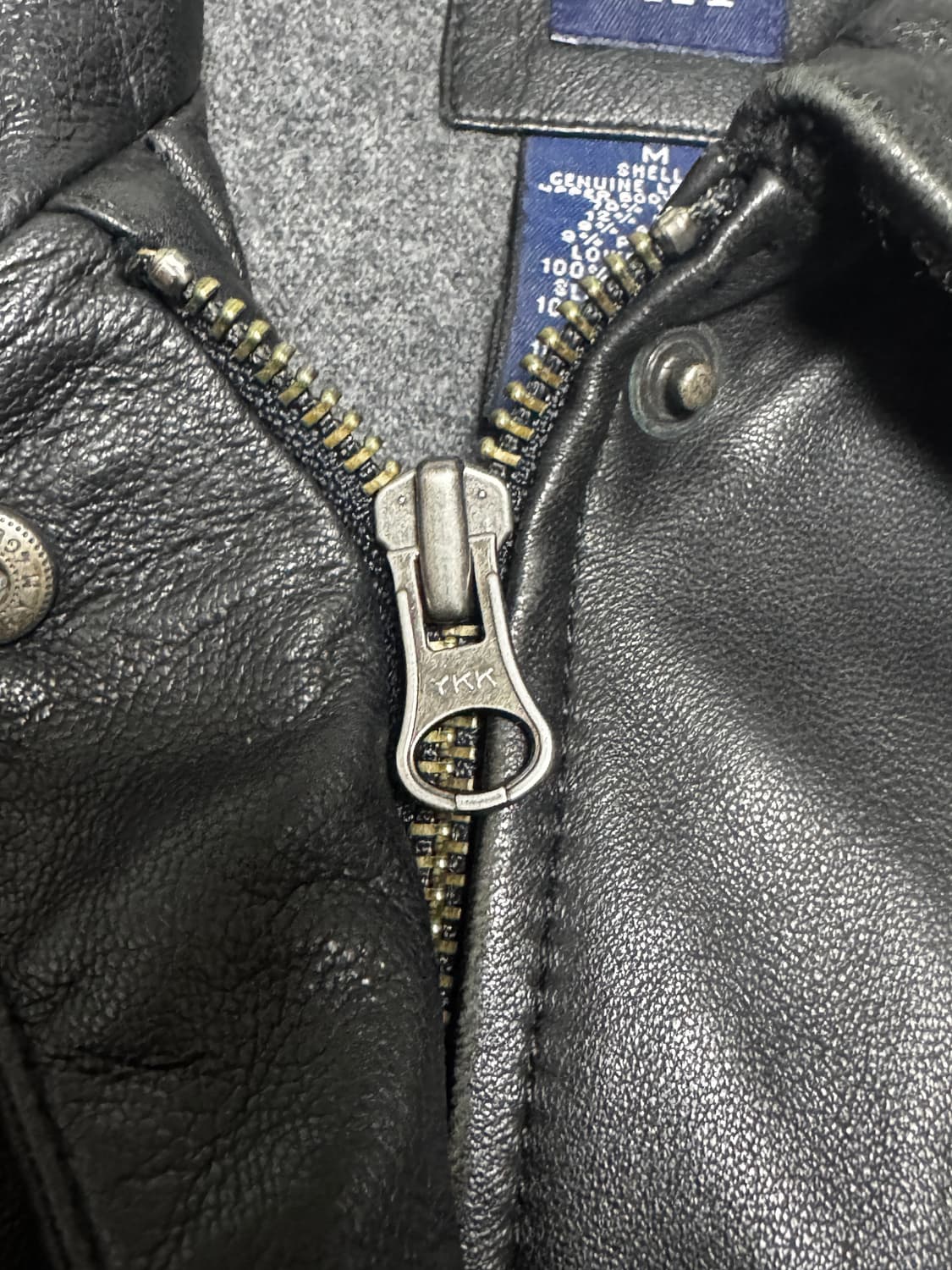 [M] 00'S OLD GAP 올드갭 레더 코트 블랙 상품이미지4