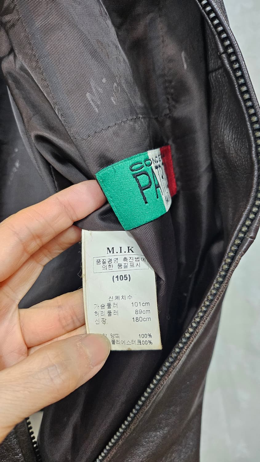 브라운 남성 양가죽 봄버자켓  상품이미지9