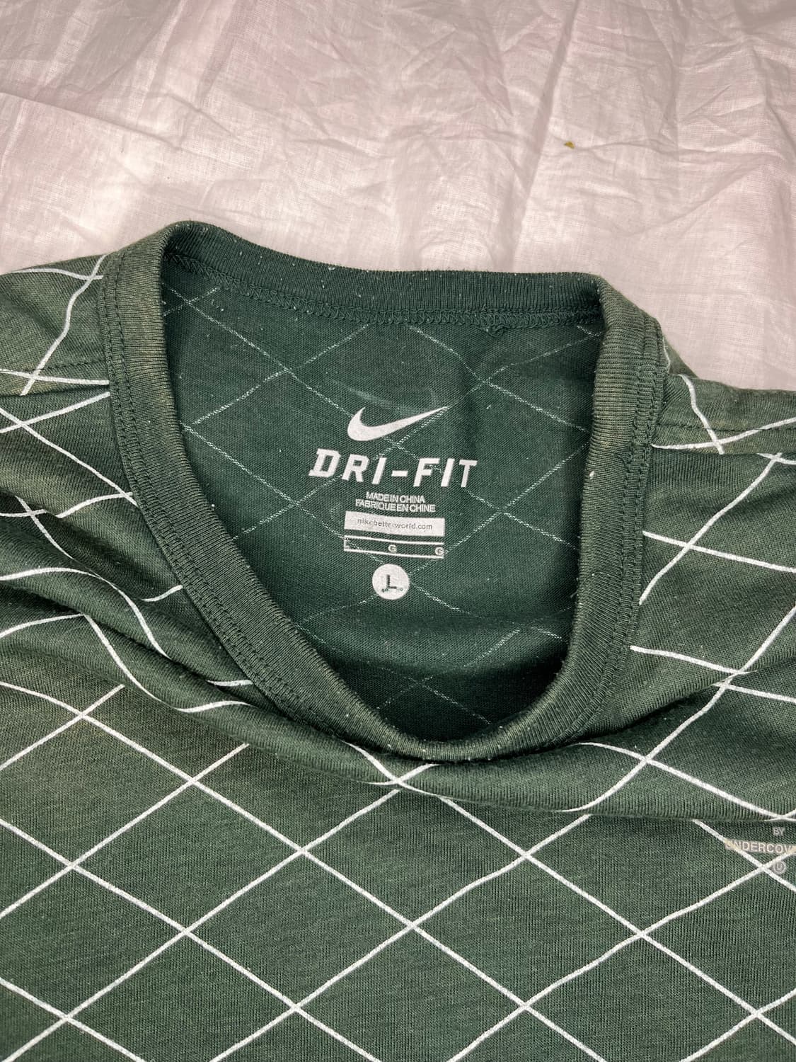 갸쿠소우 언더커버 나이키 그린 다이아몬드 그리드 반팔 티셔츠 상품이미지3