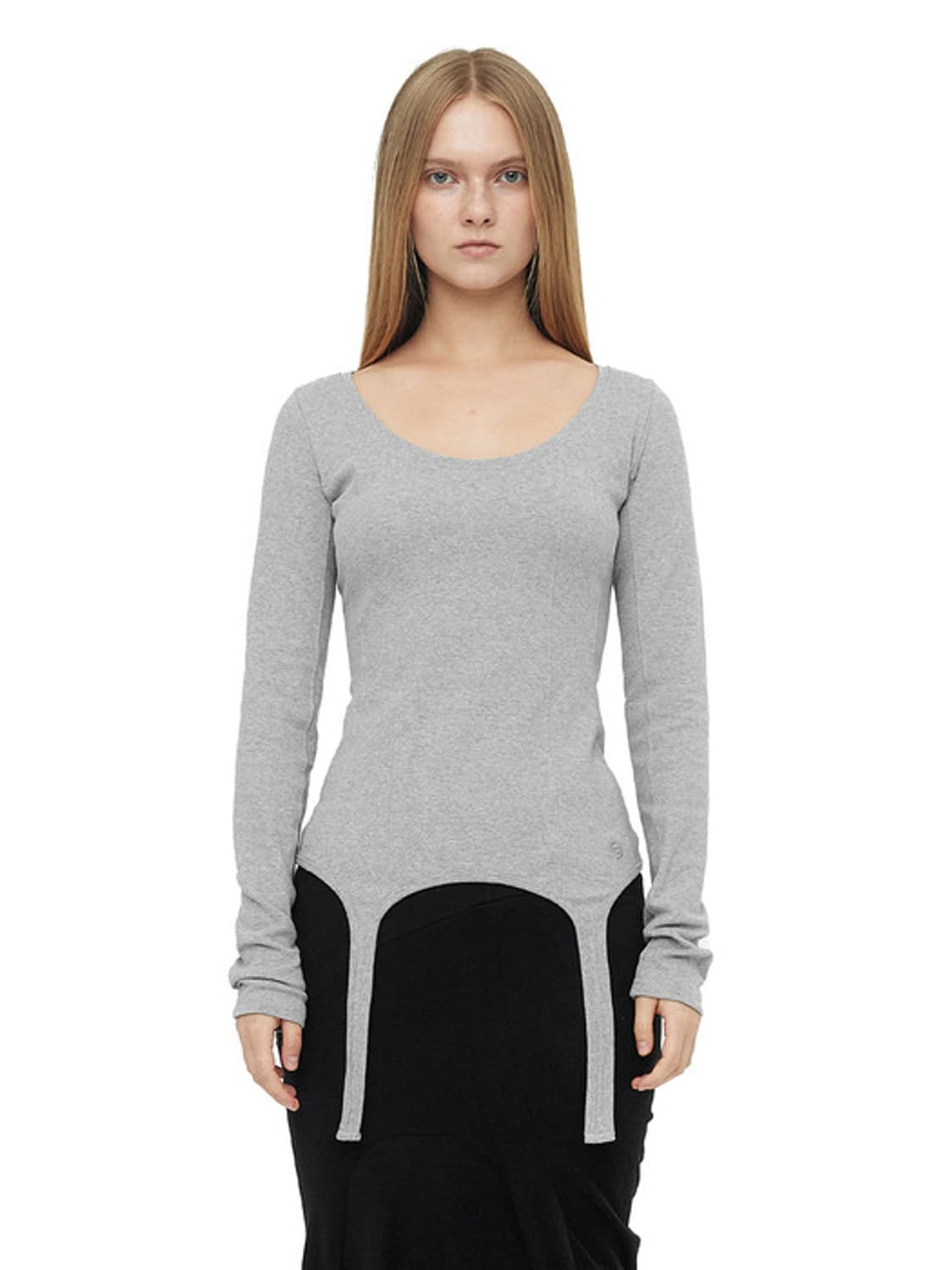 세릭 CERRIC GARTER LINE TOP / GRAY 상품이미지1