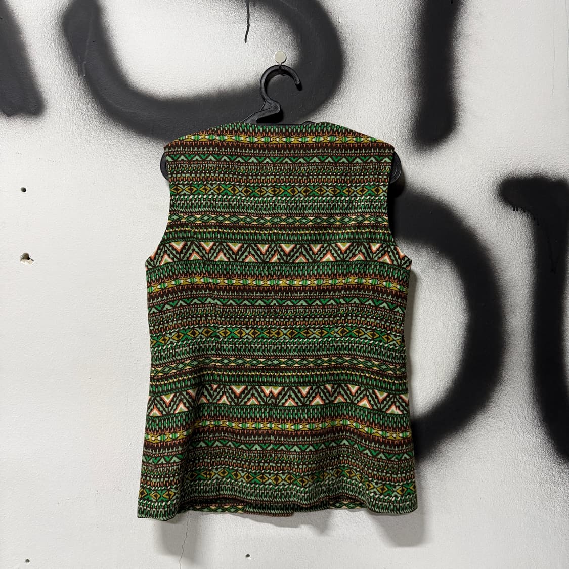 VTG 빈티지 에스닉 패턴 베스트 카키 상품이미지2