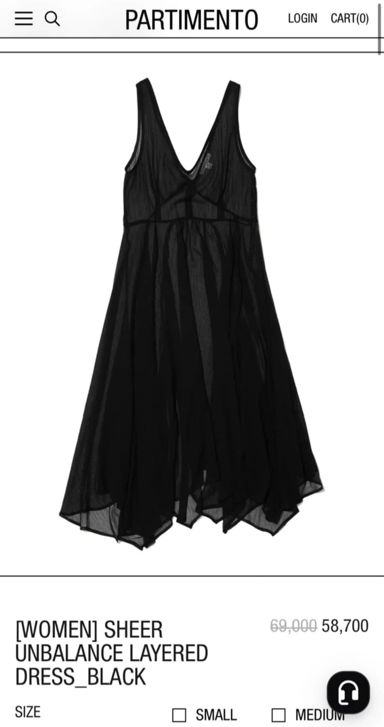 파티멘토 쉬어 레이어드 원피스 블랙 M 새상품 상품이미지8
