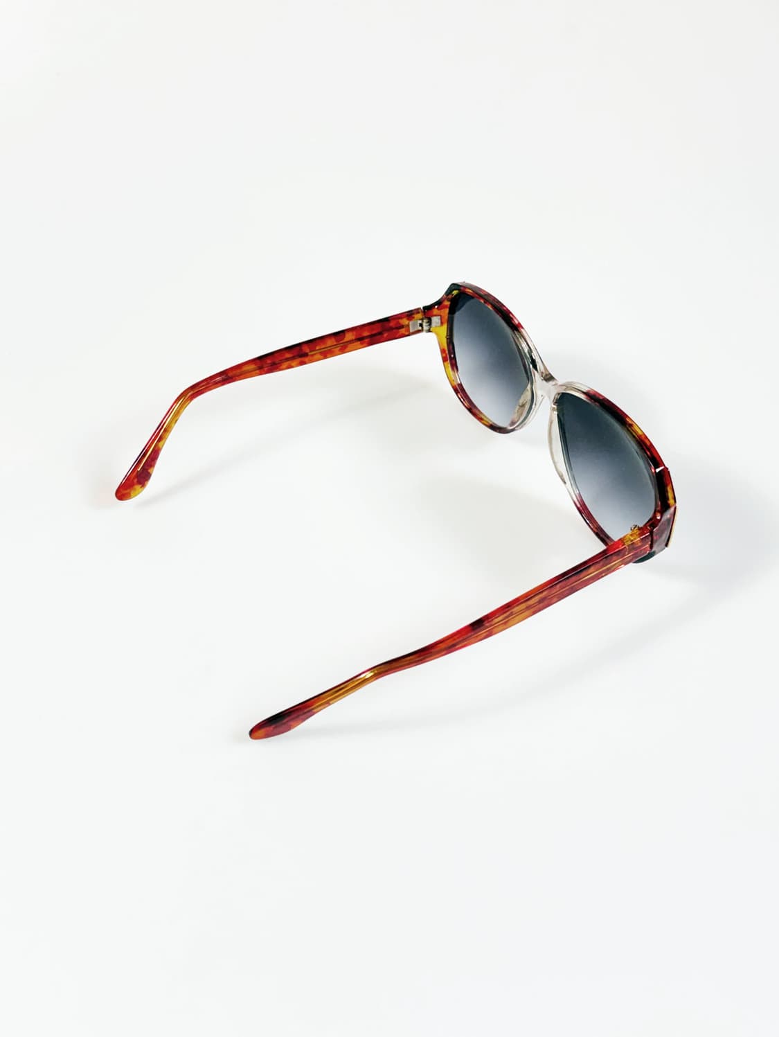 90s 투톤 토터스쉘 클리어 오벌 스퀘어 빈티지 선글라스 상품이미지4