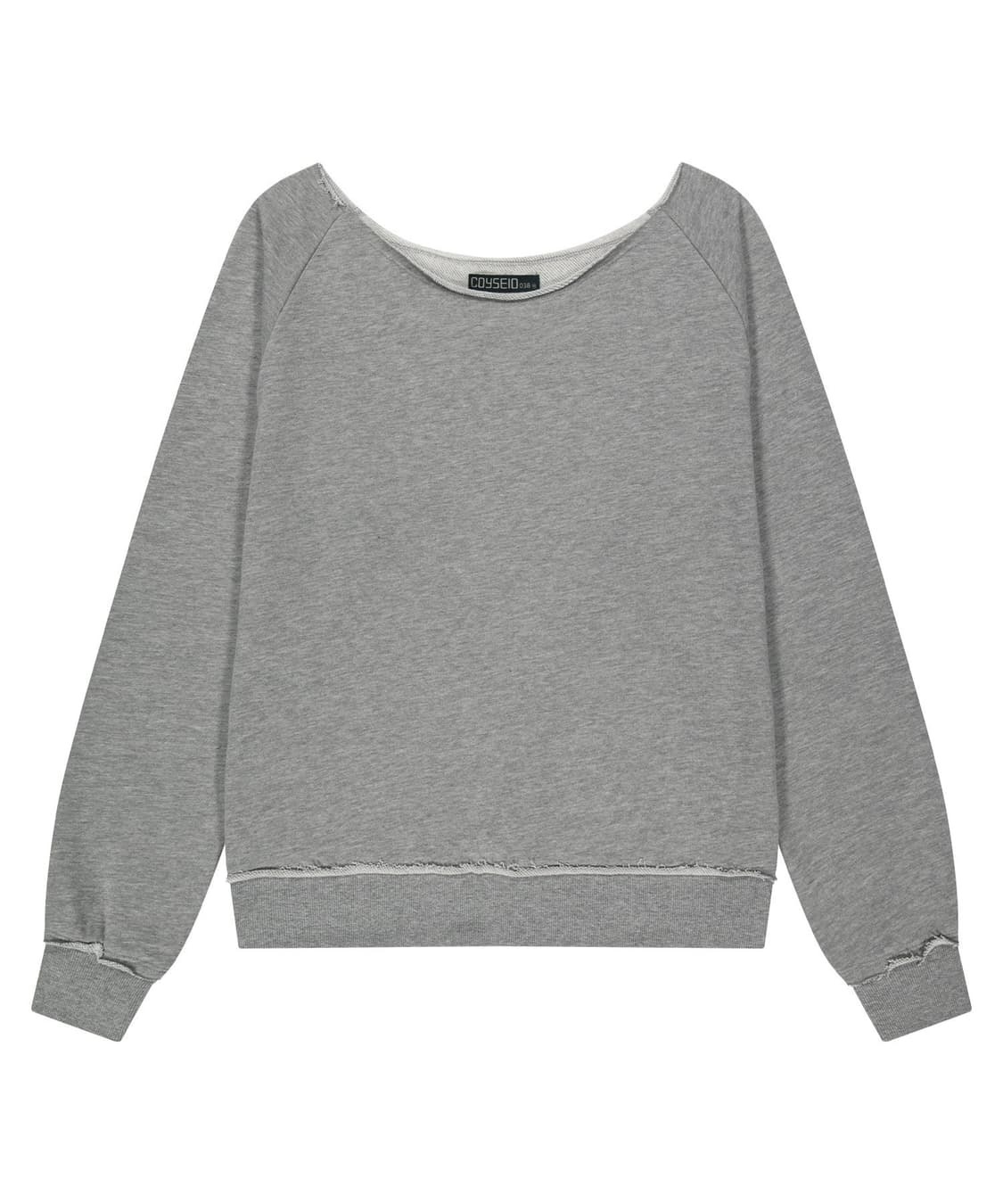 코이세이오 038 오프숄더 스웻셔츠 멜란지 그레이 상품이미지1