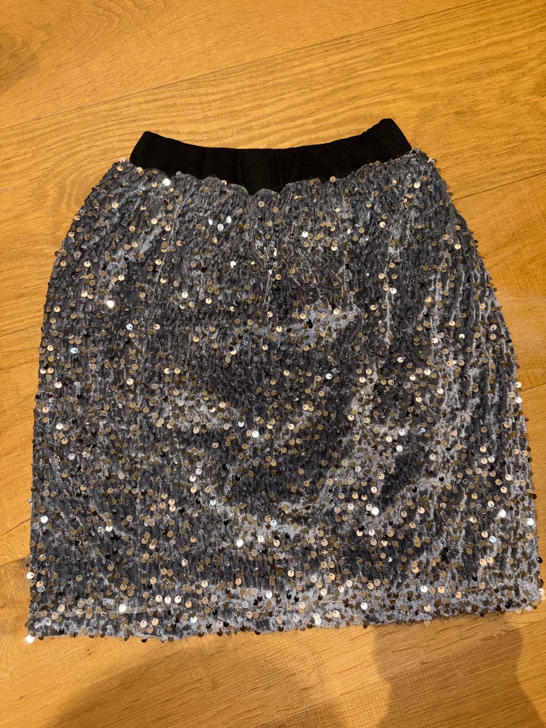 회색 벨벳 스커트 상품이미지2