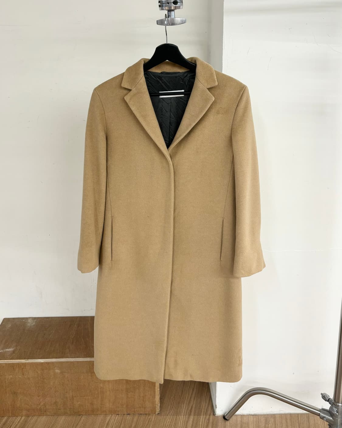 질샌더 베이지 싱글 브레스트 울 코트 상품이미지1