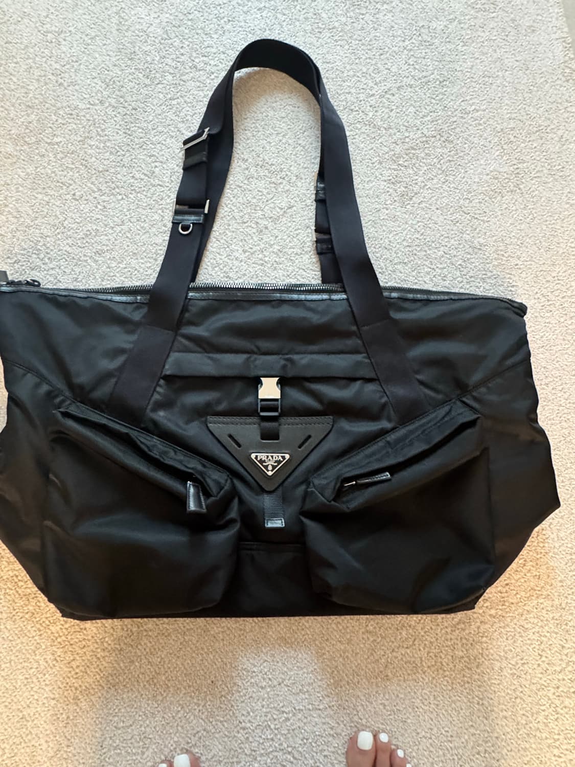 Prada Re-Nylon Leather Travel Bag 상품이미지6