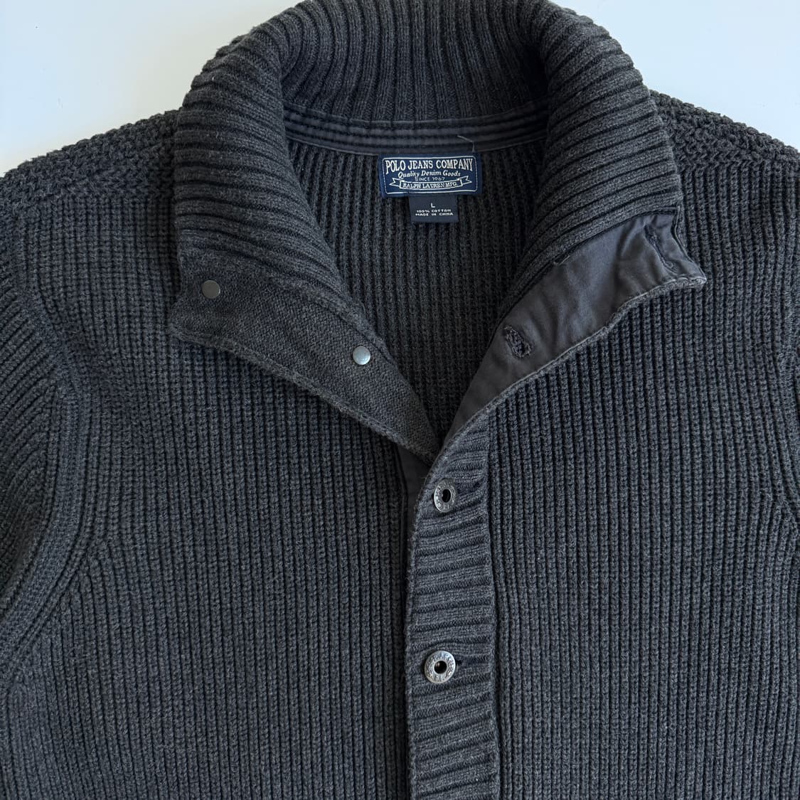 Polo  폴로 진스 컴퍼니 코튼 숄카라 버튼 니트 가디건 상품이미지4