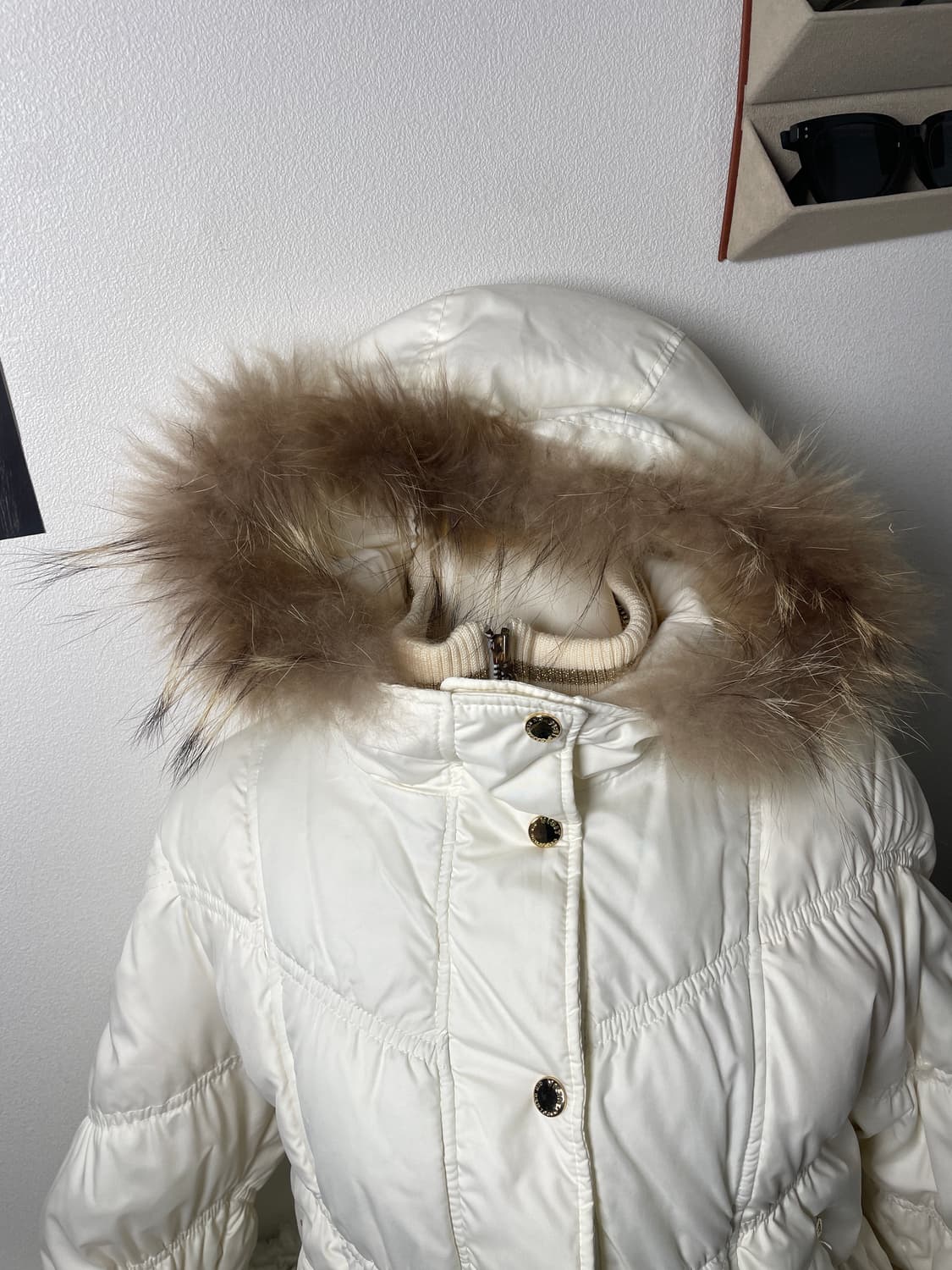 빈티지 화이트 갸루 셔링 패딩 상품이미지4