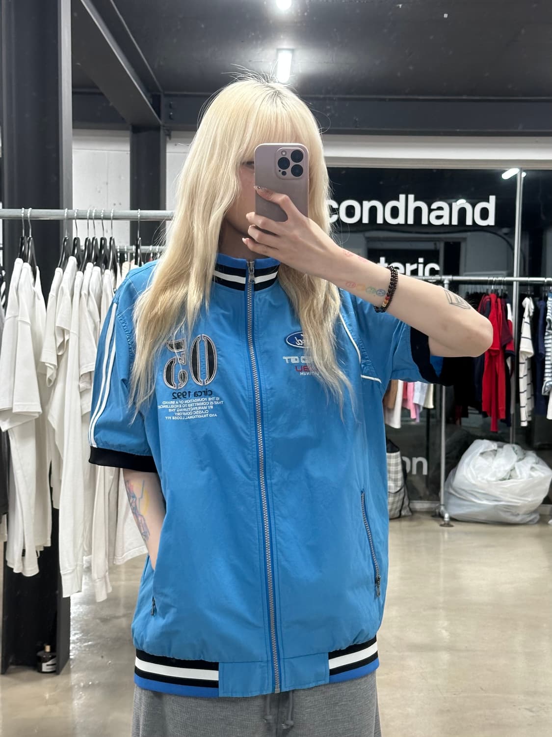 푸부 나일론 바람막이 반팔 집업  상품이미지4
