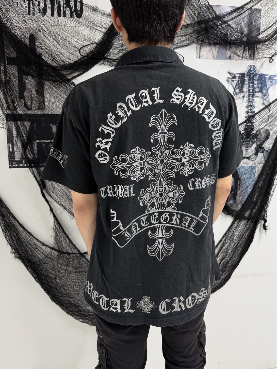 00s cross printing detail collar halfsle 상품이미지1
