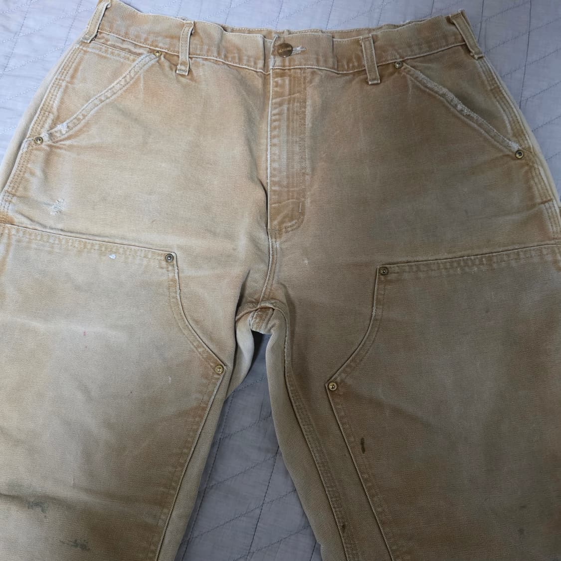 [38X30] 칼하트 더블니 B01 BRN 워크팬츠 크레이지페이드 T-8 상품이미지3